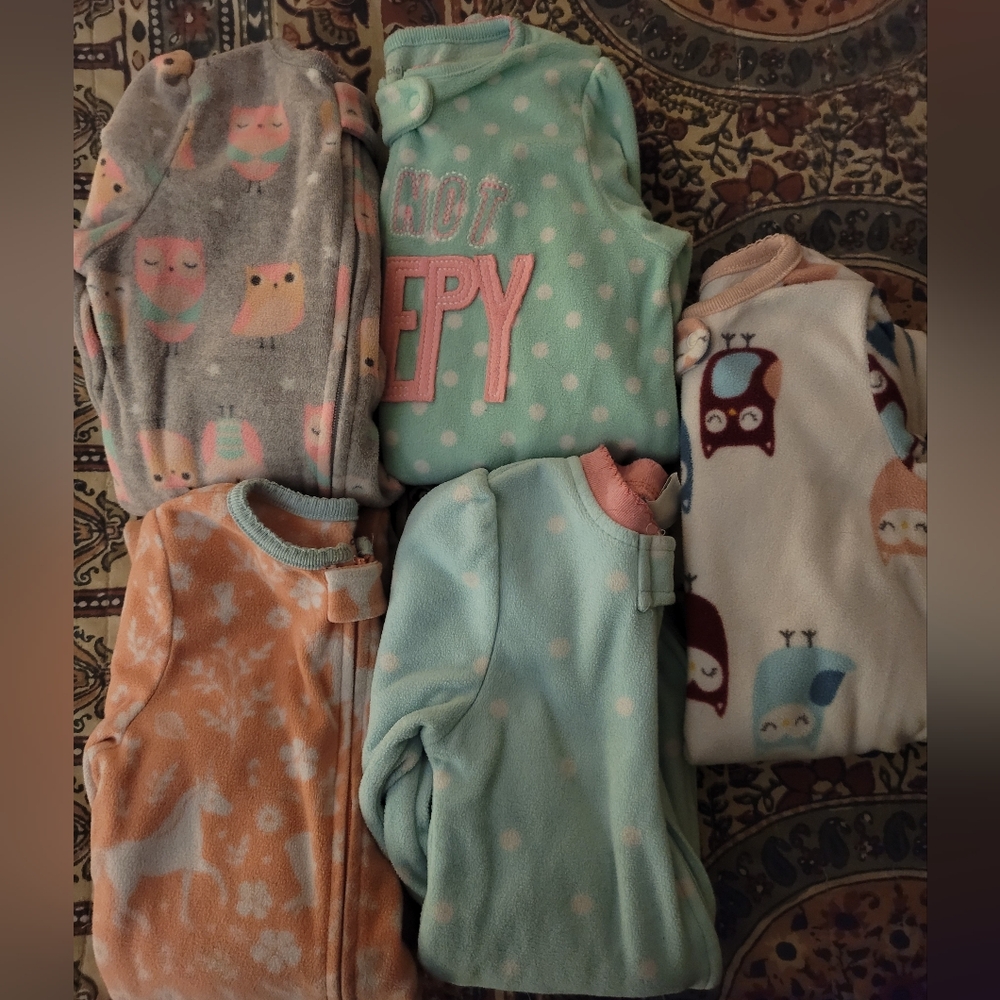 12 M Girls Fleece Pajama Lot